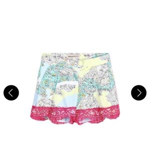 Emilio Pucci Pastel Print Girls' Shorts with Pink Lace Trim